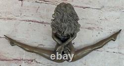 Signed Flesh Statue Woman Bronze Sculpture Erotic Art Deco Nouveau