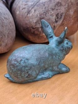 Signed French Art Deco Bronze Rabbit Sculpture by Chatil