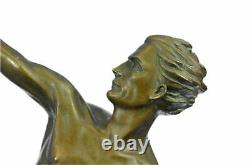 Signed G. Michiel Vintage Chair Male Figure Bronze Art Deco Sculpture Statue