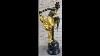 Signed Gold Patina Art Deco Bronze Sculpture By A. Gory, Nouveau Marble Figurine, Ep 570j