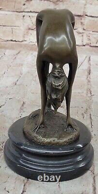 Signed High Quality Cesaro Art Deco Bronze Girl Base Statue Sale