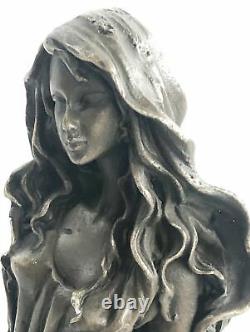 Signed Mavchi Bronze Statue Art New Deco Flower Girl Figure Decoration Gift