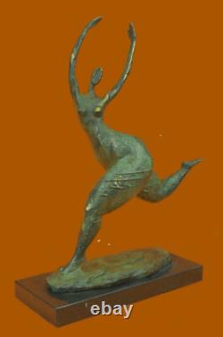 Signed Milo Abstract Nude Woman Bronze Sculpture Figurine Modern Art Deco