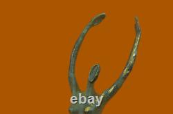 Signed Milo Abstract Nude Woman Bronze Sculpture Figurine Modern Art Deco