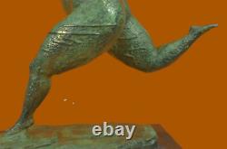 Signed Milo Abstract Nude Woman Bronze Sculpture Figurine Modern Art Deco