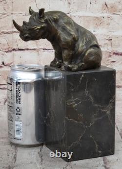 Signed Milo Animal Statue with Bronze Art Deco Style Figurine Opening