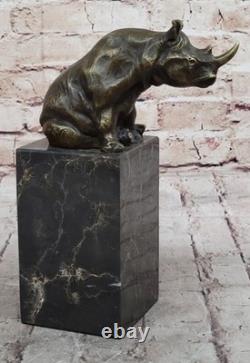Signed Milo Animal Statue with Bronze Art Deco Style Figurine Opening