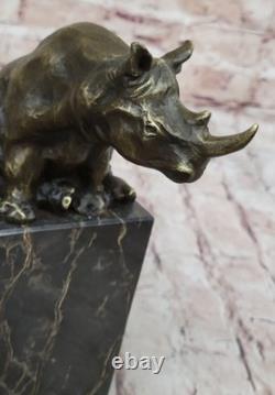 Signed Milo Animal Statue with Bronze Art Deco Style Figurine Opening