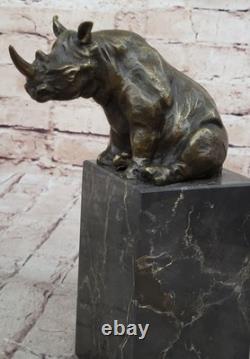 Signed Milo Animal Statue with Bronze Art Deco Style Figurine Opening