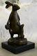 Signed Milo Bronze Sculpture Statue Art Rabbit Home Garden Decor Figurine