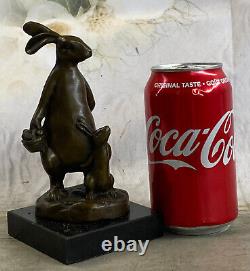 Signed Milo Bronze Sculpture Statue Art Rabbit Home Garden Decor Figurine