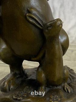 Signed Milo Bronze Sculpture Statue Art Rabbit Home Garden Decor Figurine