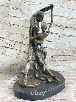 Signed Milo: Unique Young Dancer with White Skirt Bronze Art Deco Sculpture