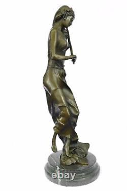 Signed Original Collection Art Deco by Jean the Female Violin Player Bronze Art