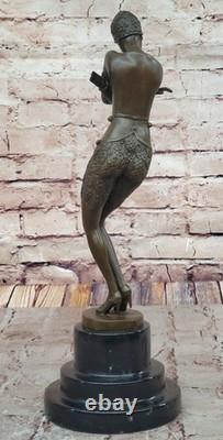 Signed Preiss Bronze Dancing Girl Art Deco Museum-Quality Decorative Statue Figurine