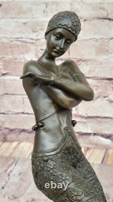 Signed Preiss Bronze Dancing Girl Art Deco Museum-Quality Decorative Statue Figurine