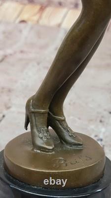 Signed Preiss Bronze Dancing Girl Art Deco Museum-Quality Decorative Statue Figurine