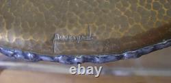 Signed René DELAVAN Hammered Pewter Cup French Art Deco Dinanderie 1930