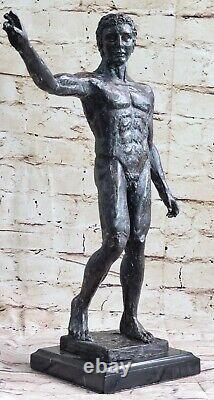 Signed Rodin Abstract Modern Art Deco Bronze Nude Male Torso Sculpture Figurine