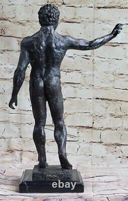 Signed Rodin Abstract Modern Art Deco Bronze Nude Male Torso Sculpture Figurine