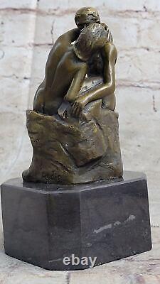 Signed The Kiss by French Sculptor Rodin Bronze Erotic Art Deco Sculpture
