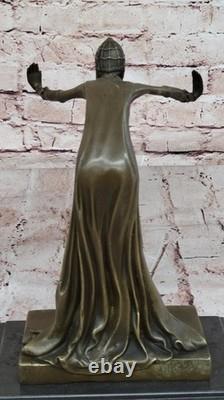 Signed by D. H. Chiparus, Art Deco Bronze Dancer Sculpture, Nouveau Marble No.