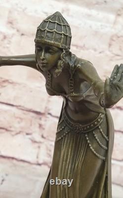 Signed by D. H. Chiparus, Art Deco Bronze Dancer Sculpture, Nouveau Marble No.
