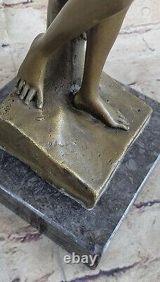 Signedmoreaubronze Statue Art New Deco Flower Girl Figure Deco Chair