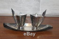 Silver Plated Cruet Service Art Deco 1930s (rare)