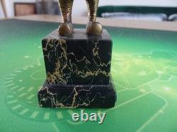 Small gilded bronze sculpture Art Deco period signed DEGRANGE height 16cm. Excellent condition.