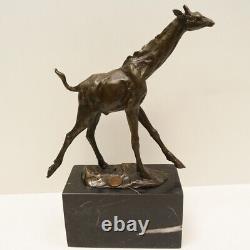 Solid Bronze Animalier Style Art Deco Style Art Nouveau Giraffe Statue Sculpture