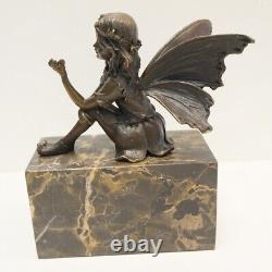 Solid Bronze Elf Fairy Style Art Deco Style Art Nouveau Statue Sculpture