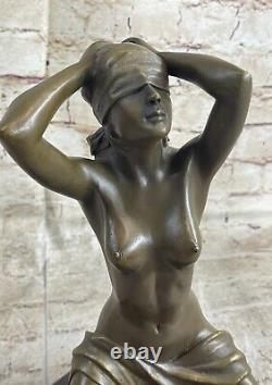 Solid Bronze Erotic Sculpture. Abstract Art Deco Nouveau Chair Figure Figurine.