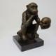 Solid Bronze Monkey Sculpture In Art Deco And Art Nouveau Style