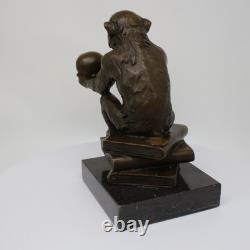 Solid Bronze Monkey Sculpture in Art Deco and Art Nouveau Style