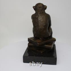 Solid Bronze Monkey Sculpture in Art Deco and Art Nouveau Style
