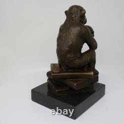 Solid Bronze Monkey Sculpture in Art Deco and Art Nouveau Style