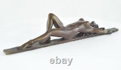 Solid Bronze Pin-Up Sexy Style Art Deco Style Art Nouveau Statue Sculpture