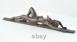 Solid Bronze Pin-Up Sexy Style Art Deco Style Art Nouveau Statue Sculpture