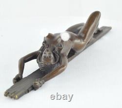 Solid Bronze Pin-Up Sexy Style Art Deco Style Art Nouveau Statue Sculpture