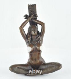 Solid Bronze Pin-up Sexy Style Art Deco Style Art Nouveau Statue Sculpture