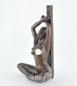 Solid Bronze Pin-up Sexy Style Art Deco Style Art Nouveau Statue Sculpture