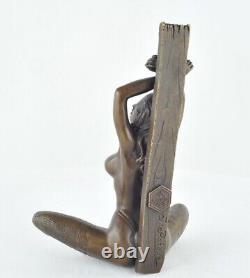 Solid Bronze Pin-up Sexy Style Art Deco Style Art Nouveau Statue Sculpture