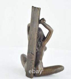 Solid Bronze Pin-up Sexy Style Art Deco Style Art Nouveau Statue Sculpture