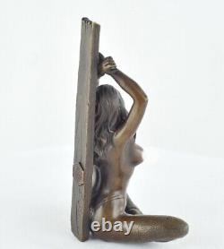 Solid Bronze Pin-up Sexy Style Art Deco Style Art Nouveau Statue Sculpture