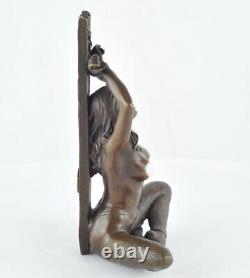 Solid Bronze Pin-up Sexy Style Art Deco Style Art Nouveau Statue Sculpture