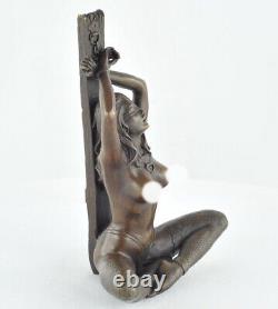 Solid Bronze Pin-up Sexy Style Art Deco Style Art Nouveau Statue Sculpture