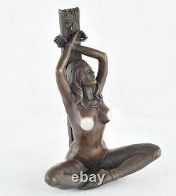 Solid Bronze Pin-up Sexy Style Art Deco Style Art Nouveau Statue Sculpture