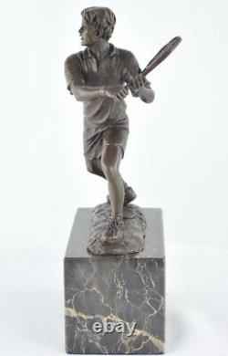 Solid Bronze Sculpture Statue Tennis Style Art Deco Style Art Nouveau Signed