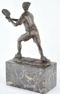 Solid Bronze Sculpture Statue Tennis Style Art Deco Style Art Nouveau Signed